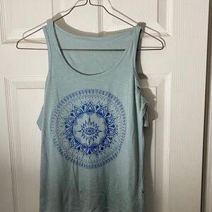 Jessica Simpson Light Blue Mandala Tank Top